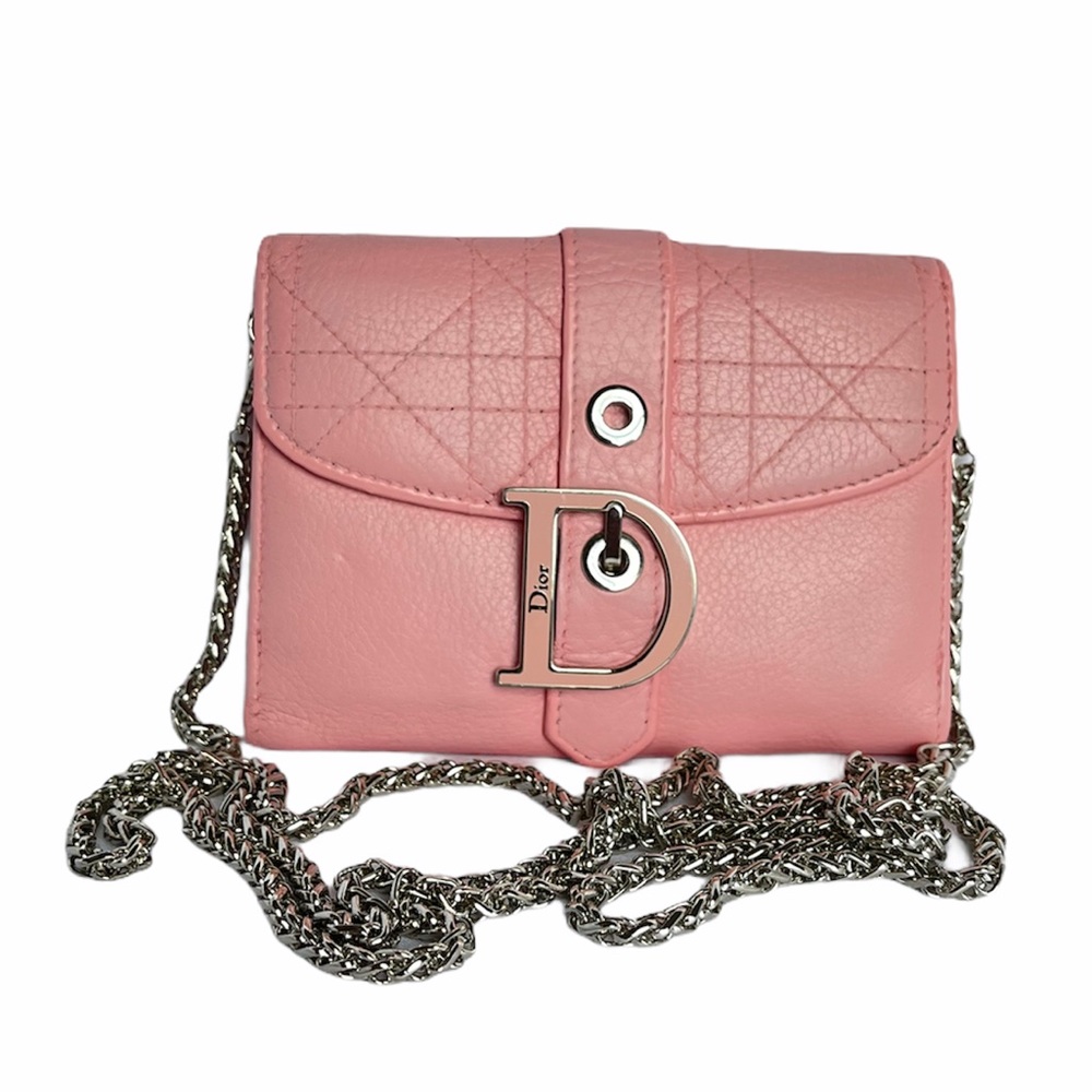 ***SOLD***Christian Dior | Auth Pink and Silver Wallet on Chain - Picture 1 of 13